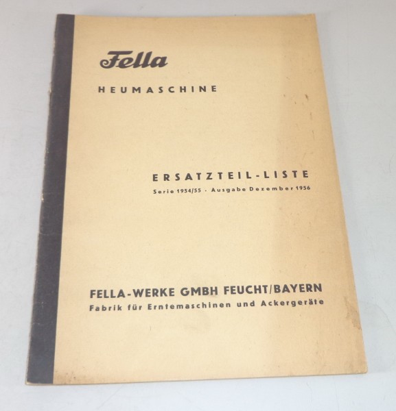 Teilekatalog Fella Heumaschine Stand 12/1956