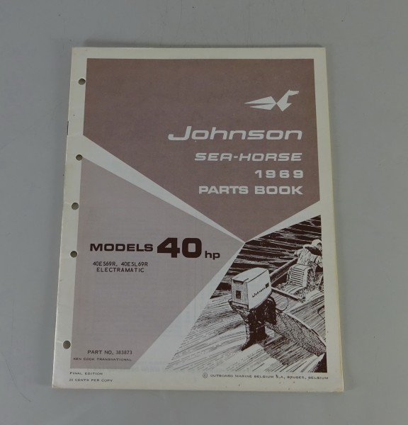 Teilekatalog OMC Johnson Outboards 40 PS Models von 1969