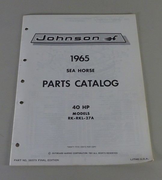 Teilekatalog OMC Johnson Outboards 40 PS Models von 1965