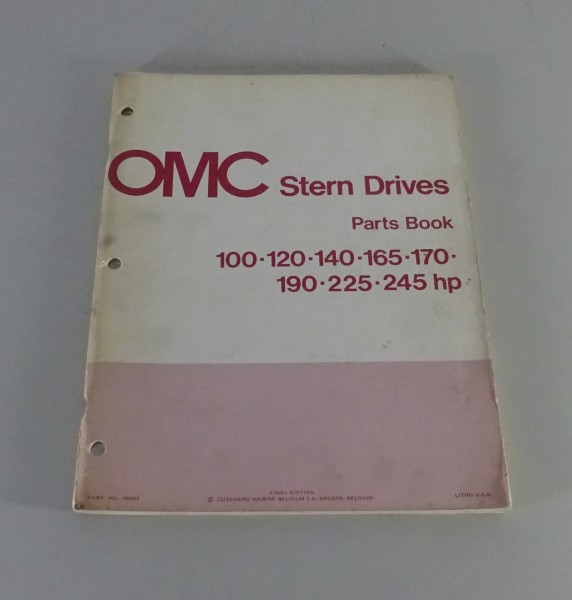Teilekatalog OMC Stern Drives 100/120/140/165/170/190/225/245 PS Models