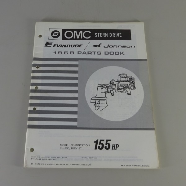 Teilekatalog OMC Johnson / Evinrude 155 PS Models Stand 1968