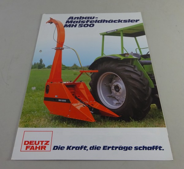 Prospekt / Broschüre Deutz Anbau-Maisfeldhäcksler MH 500 Stand 07/1980