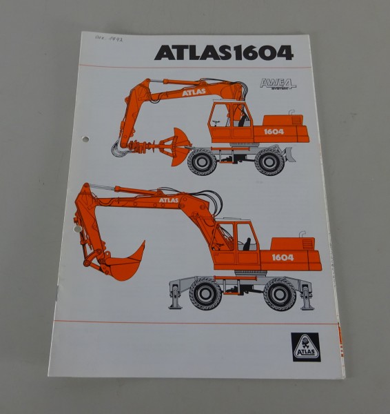 Prospekt / Broschüre Atlas Radbagger 1604 Stand 05/1992