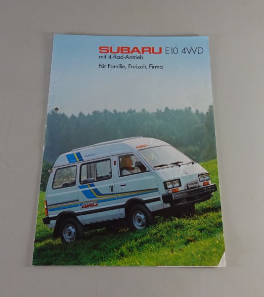 Faltprospekt / Broschüre Subaru Libero E10 Stand ca. 1987