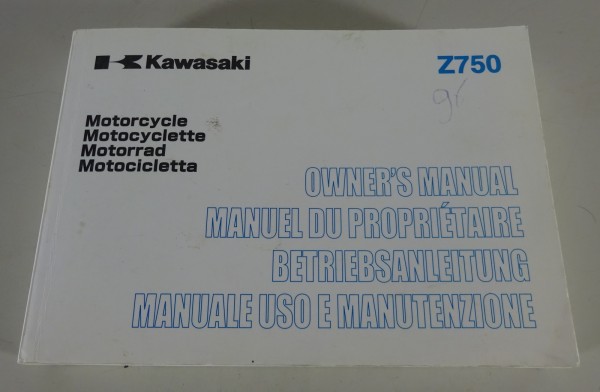 Betriebsanleitung / Handbuch / Owner´s Manual Kawasaki Z750 Stand 08/2003