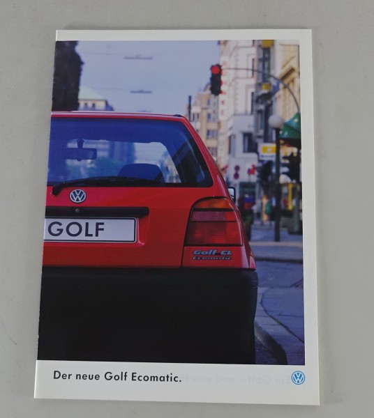 Prospekt / Broschüre VW Golf 3 / III Ecomatic von 01/1994