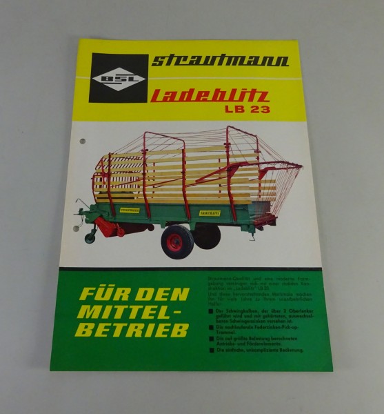 Prospektblatt / Broschüre BSL Strautmann Ladeblitz LB 23 Stand 1968