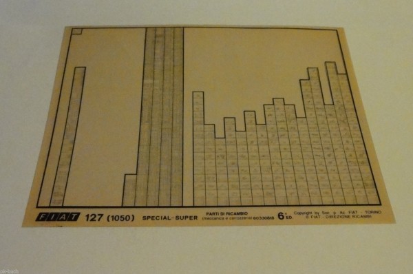 Microfich Ersatzteilkatalog Fiat 127 (1050) Special - Super 60330818