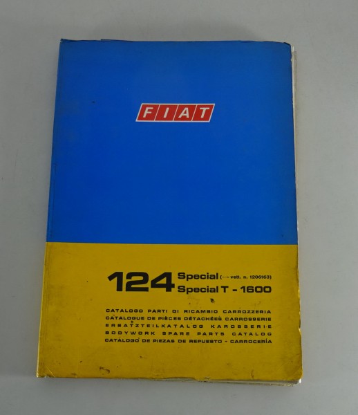 Teilekatalog / Parts Catalog Fiat 124 Special / Special T - 1600 Karosserie 1972