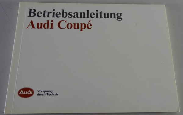 Betriebsanleitung / Handbuch Audi 80 Coupe Typ 89 incl. Quattro Stand 07/1989