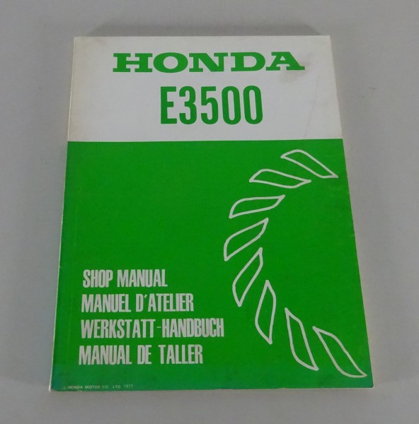 Werkstatthandbuch / Workshop Manual Honda Generator E 3500 Stand 1977