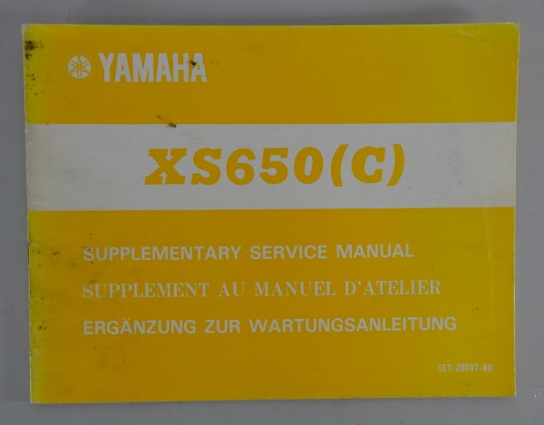 Werkstatthandbuch Nachtrag Yamaha XS 650 C von 12/1975