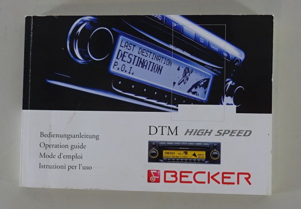 Betriebsanleitung Becker Navigationssystem DTM High Speed von 07/2003