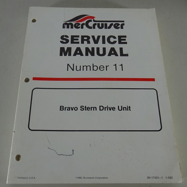 Werkstatthandbuch Mercury MerCruiser Bravo Stern Drive Stand 1992