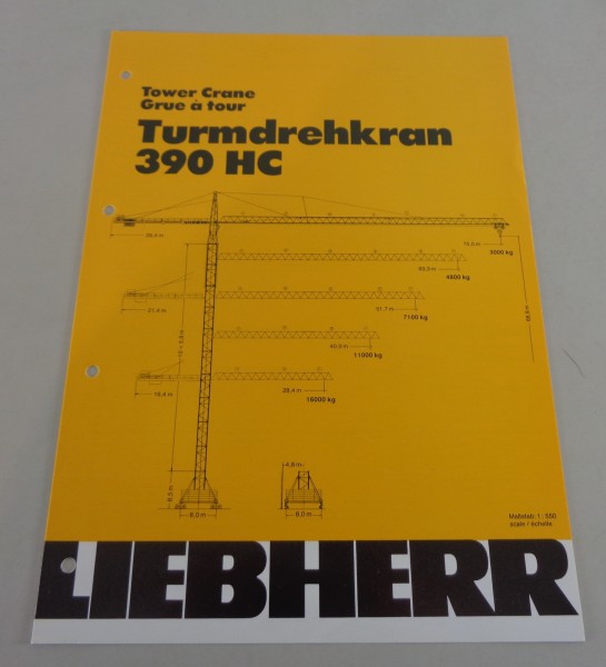 Datenblatt / Technische Beschreibung Liebherr Turmdrehkran 390 HC von 06/1987