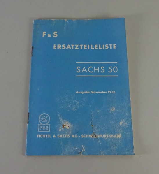 Teilekatalog / Ersatzteilliste Sachs Motor Sachs 50 Stand 11/1953