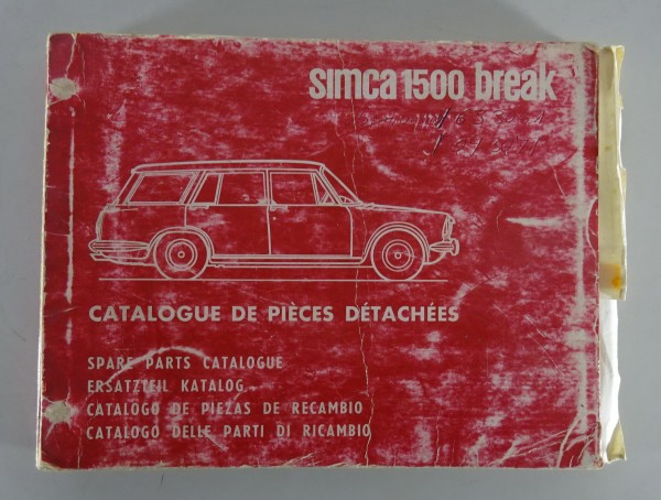 Teilekatalog / Spare Parts list Simca 1500 Break Stand 04/1969