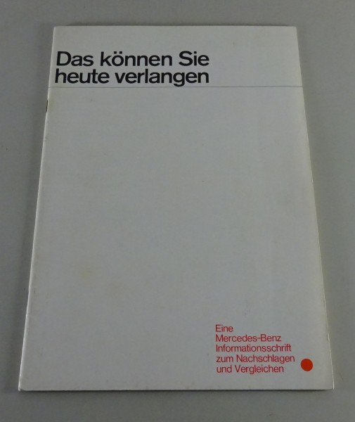 Prospekt / Broschüre Mercedes-Benz Pkw Programm Stand 08/1969