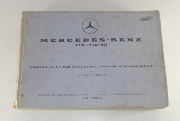 Teilekatalog Mercedes Benz LKW Typ LP / LAP 321 Stand 01/1959