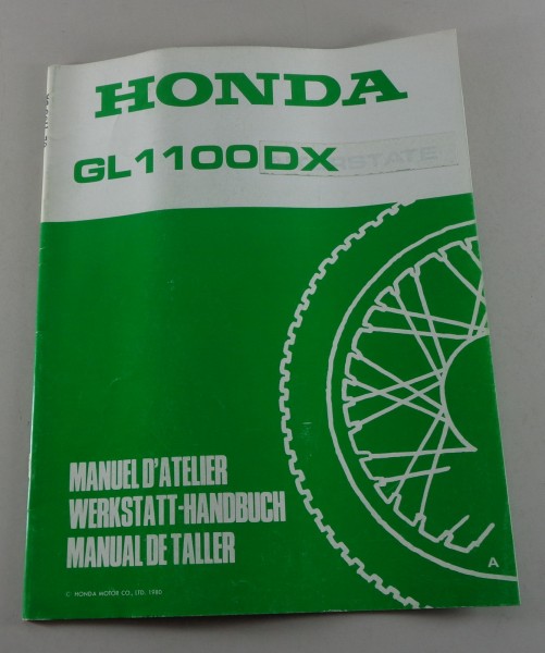 Werkstatthandbuch Ergänzung Honda Goldwing GL 1100 DX Stand 1980