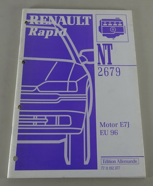 Werkstatthandbuch Renault Rapid Motor E7J Besonderheiten Stand 1997