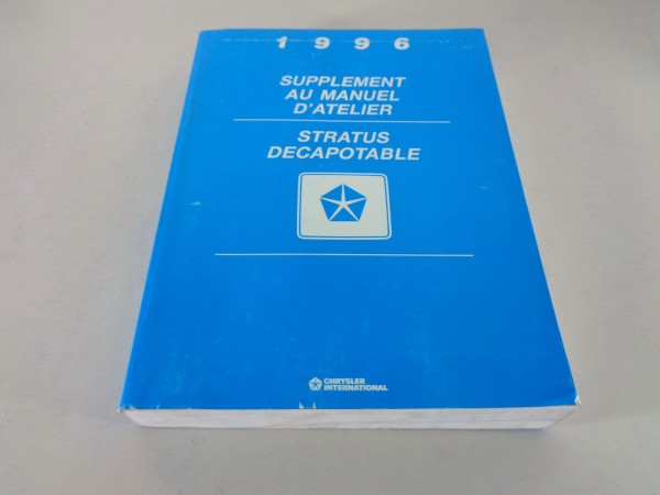 Supplement au manuel d'atelier Chrysler Stratus Decapotable Année modèle 1996