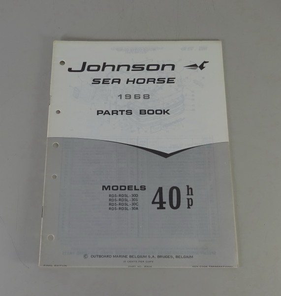 Teilekatalog OMC Johnson Outboards / Außenborder 40 PS Models von 1968