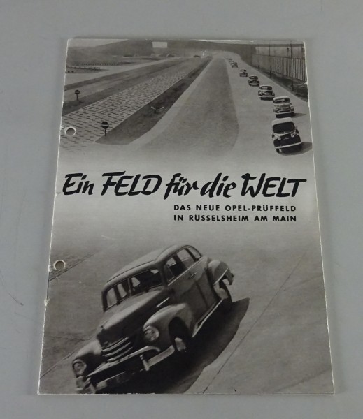 Prospekt / Broschüre Opel Teststrecke Rüsselsheim Stand 1952