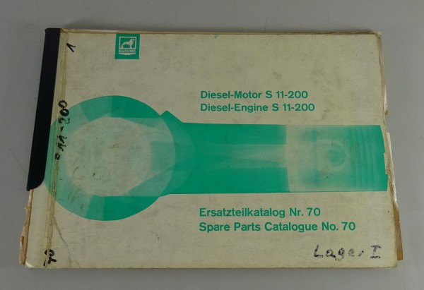 Teilekatalog / Ersatzteilliste Büssing Unterflur-Dieselmotor S11-200 von 9/1964
