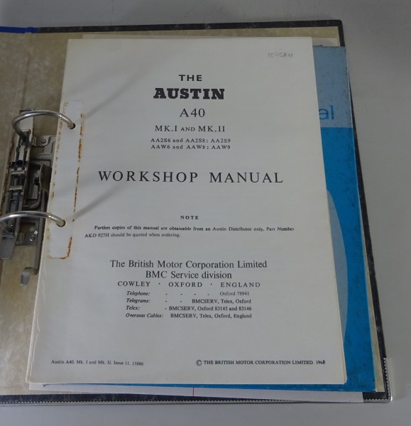 Werkstatthandbuch / Workshop Manual Austin A40 MK I & MK II from 1968