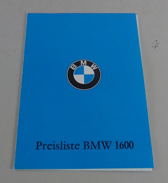 Preisliste / Prospekt BMW 1600 Stand 07/1966