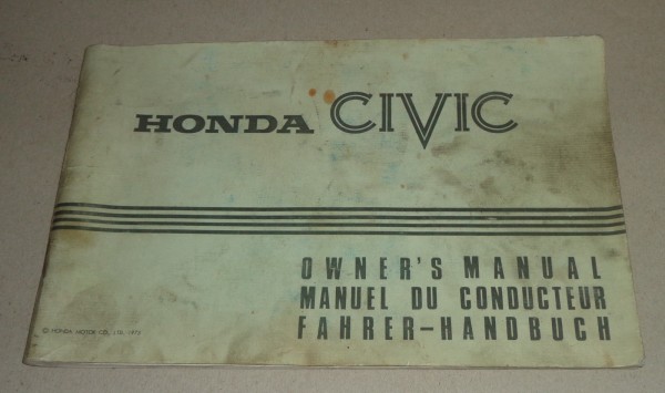 Betriebsanleitung / Owner´s Manual Honda Civic Stand 1973