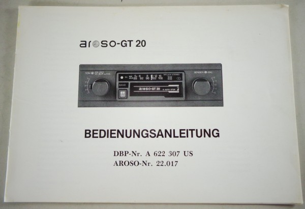 Betriebsanleitung / Handbuch Autoradio Aroso-GT 20