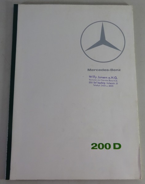 Prospekt / Broschüre Mercedes Benz Heckflosse W110 Diesel 200D Stand 12/1965