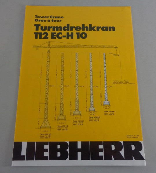 Datenblatt / Technische Beschreibung Liebherr Turmdrehkran 112EC-H10 von 07/1992
