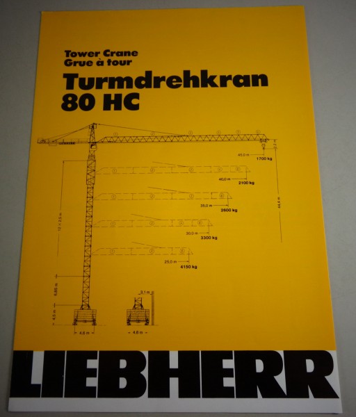 Datenblatt / Data sheet Liebherr „ Turmdrehkran 80 HC" Stand 04/1983