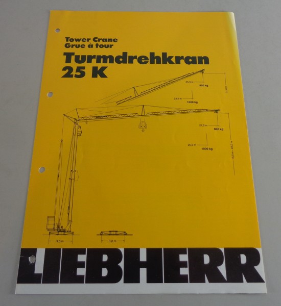 Datenblatt / Technische Beschreibung Liebherr Turmdrehkran 25 K von 12/1984