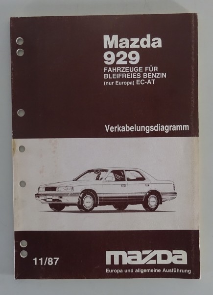 Werkstatthandbuch Nachtrag Mazda 929 / Elektrik EC-AT Stand 11/1987