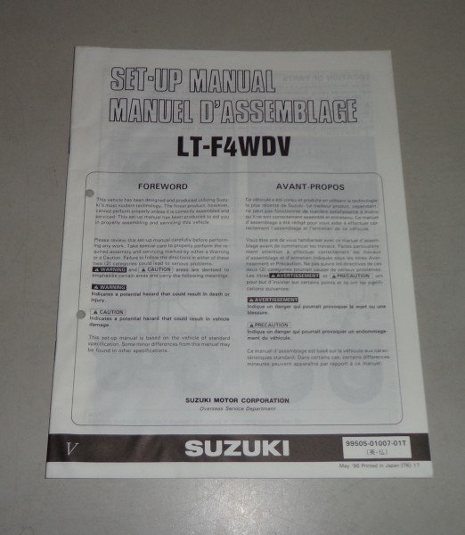 Montageanleitung / Set Up Manual Suzuki LT-F4 WD Stand 05/1996