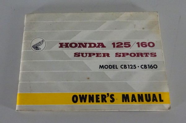 Owner's Manual / Handbook Honda CB 125 / 160 from 05/1965