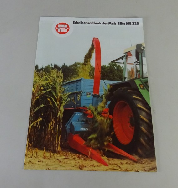 Prospekt / Broschüre Mengele Scheibenradhäcksler Mais-Blitz MB 220 Stand 02/1984