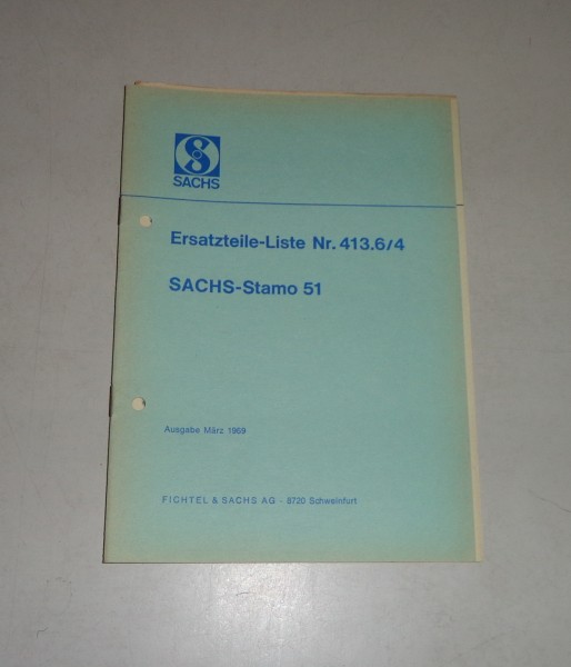 Teilekatalog / Ersatzteilliste Sachs-Stamo Standmotor 51 St. 03/1969