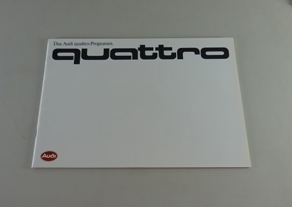 Prospekt Audi Quattro - Programm 89/90 B2, 100+200 Typ 44 Stand 08/1985