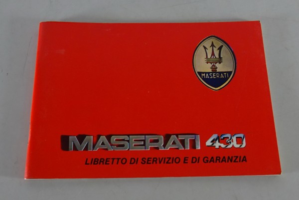 Scheckheft / Serviceheft / Wartungsheft Maserati 430 / 4V Stand 01/1988