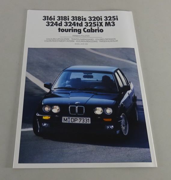 Prospekt Farben / Polster BMW E30, incl. Touring / Cabrio / M3 Stand 02/1989