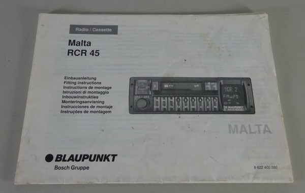 Einbauanleitung / Installation Instructions Blaupunkt Malta RCR 45