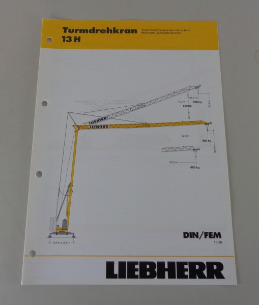 Datenblatt / Technische Beschreibung Liebherr Turmdrehkran 13 H von 04/2005