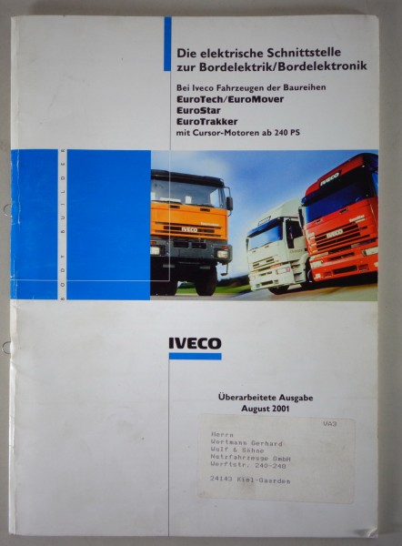 Handbuch Iveco elektrische Schnittstelle zur Bordelektronik Stand 08/2001