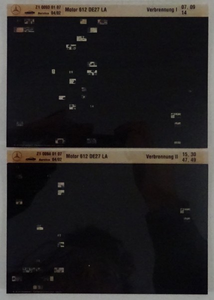 Microfich Teilekatalog Mercedes-Benz OM 612 DE27 LA Verbrennung I - II 04/2002