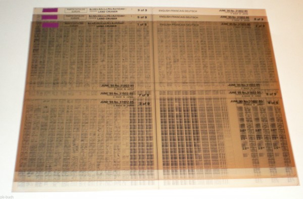 Microfich Teilekatalog / ErsatzteillisteToyota Land Cruiser Stand 06/1995